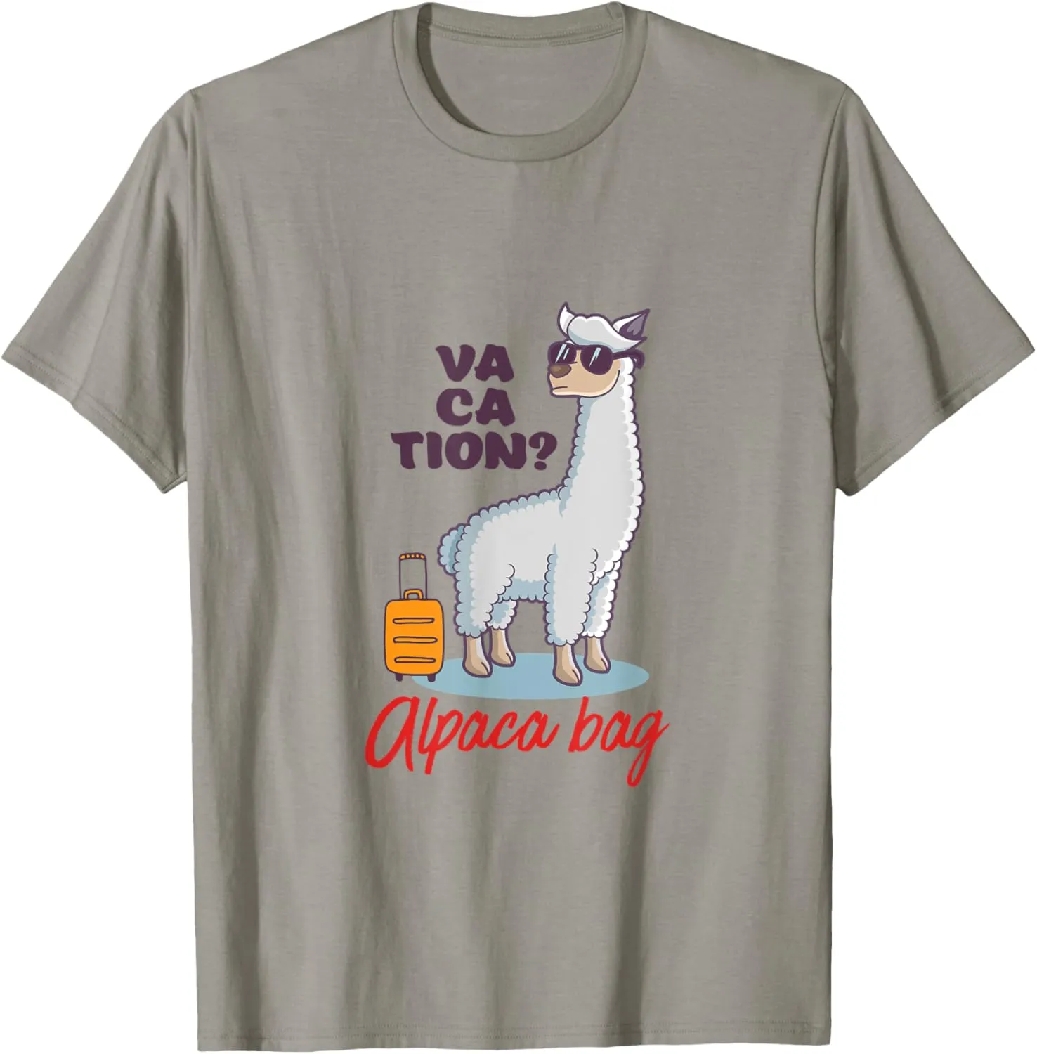 Vacation Alpaca Bag Funny and Cute Summer Holiday Travel Pun T-Shirt