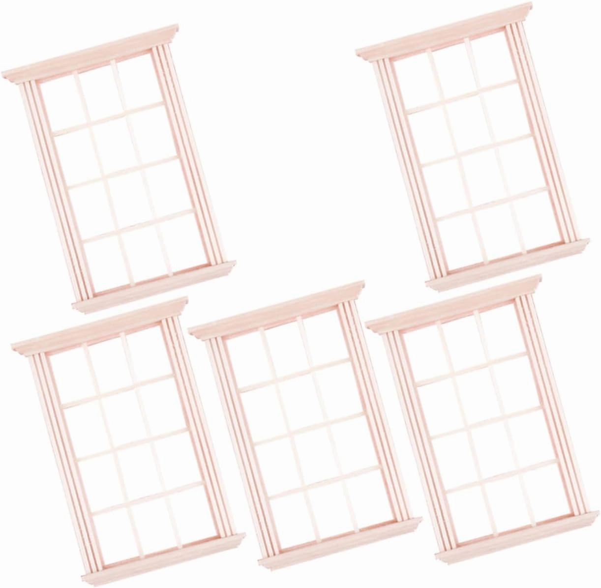 Vaguelly 5pcs Miniature Wood Window Decor Dollhouse Shutters for Fairy Gardens Safe and Ornaments for Playroom Mini Furniture Accessories for Creative Home Design