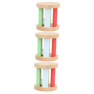 VANZACK Wooden Roller Rattle for Boy Girl Sensory Shaker Instrument for Newborns Educational Hand Rattle for Development for Indoor