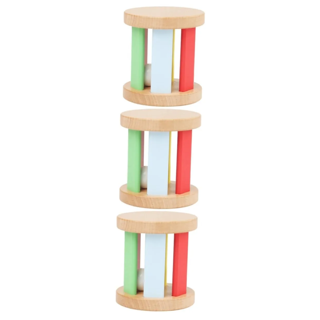 VANZACK Wooden Roller Rattle for Boy Girl Sensory Shaker Instrument for Newborns Educational Hand Rattle for Development for Indoor