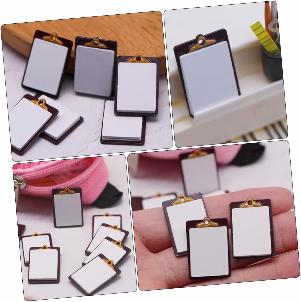 VANZACK 3sets Dollhouse Study Model Mini Writing Board Toy Toy House Accessory Cute Clipboard Storage Mini School Things 4pcs*3