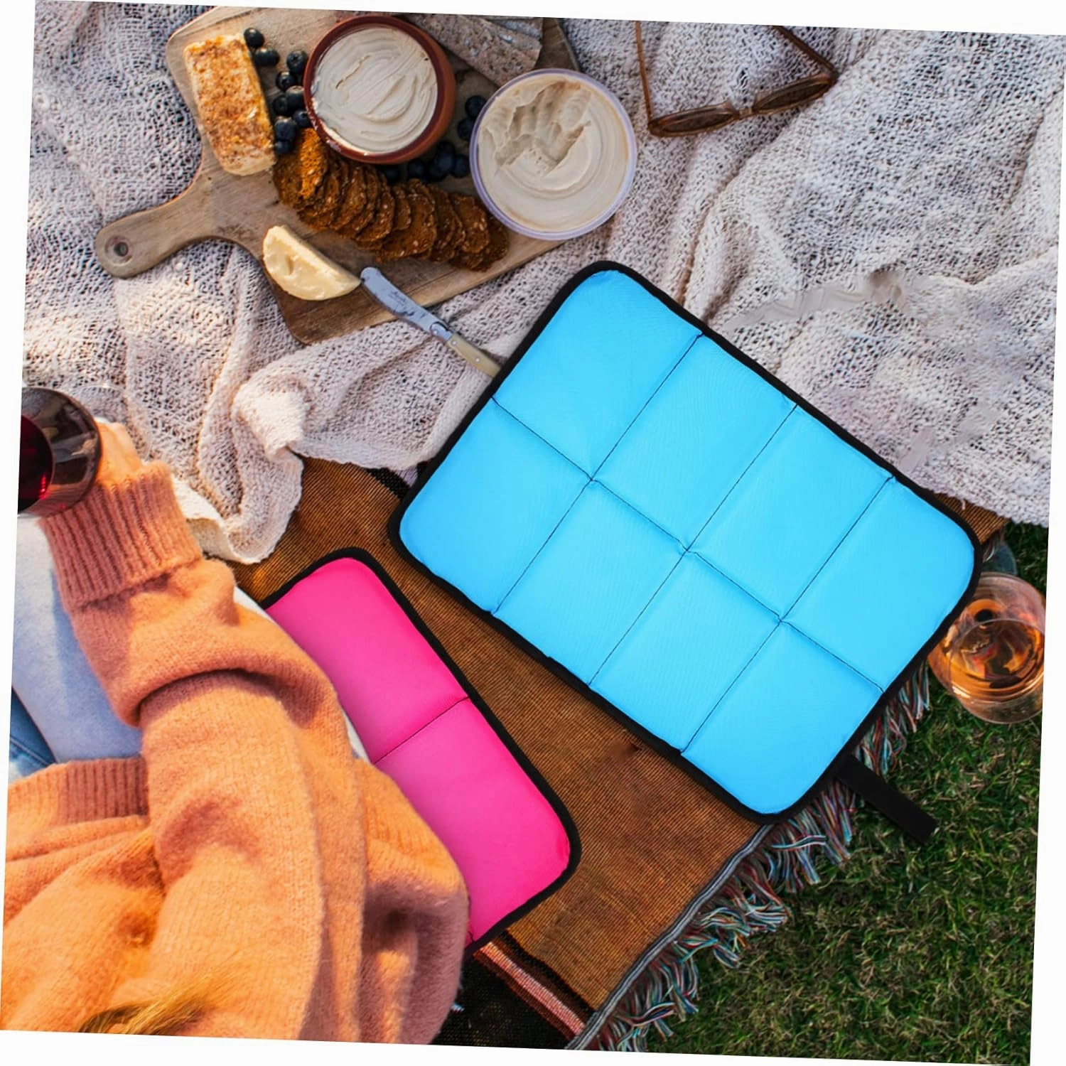 VANZACK 4 Pcs Seat Cushion Picnic Mats Cushions Foam Camping Pad Foldable Mat Foldable Gym Pad Camping Seat Mat