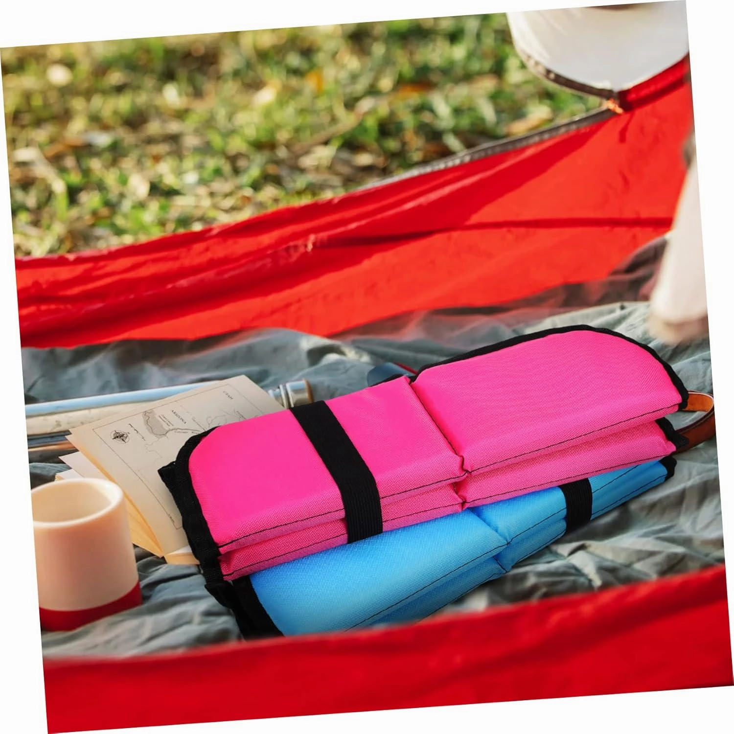 VANZACK 4 Pcs Seat Cushion Picnic Mats Cushions Foam Camping Pad Foldable Mat Foldable Gym Pad Camping Seat Mat