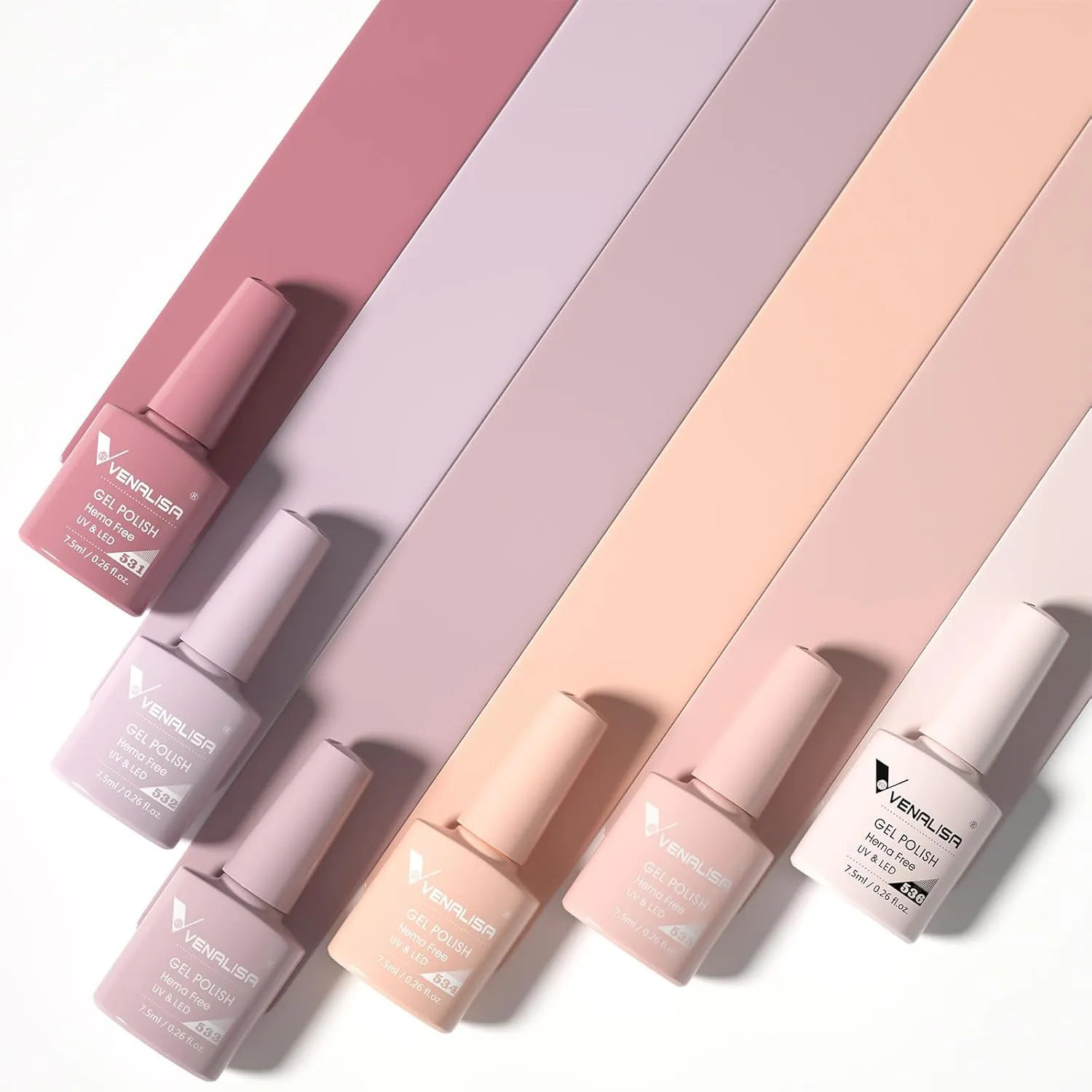 VENALISA Nude Gel Nail Polish Set, 6 Colors Nude Pink Gel Polish UV Gel Soak Off For Nail Salon DIY Home Manicure