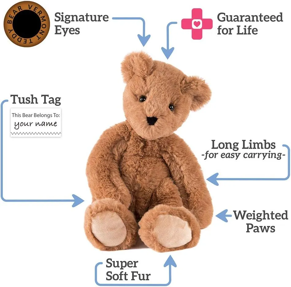 Vermont Teddy Bear Stuffed Bear - Teddy Bears, 15 Inch, Buddy