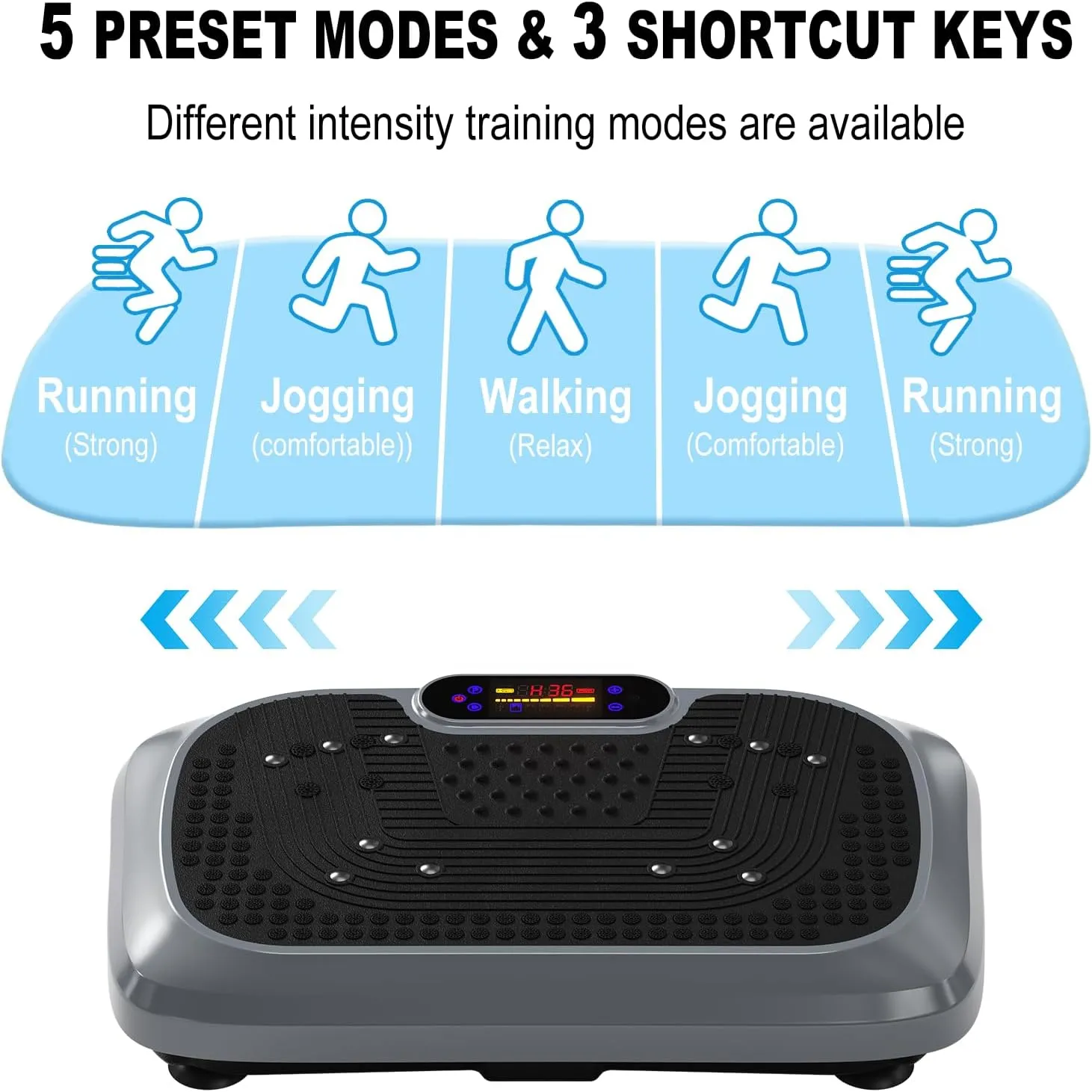Vibration Plate Exercise Machine for Lymphatic Drainage, Power Plate Vibrating Platform, Shaker for Weight Loss, Exercise Board with 120 Levels for Home Gym