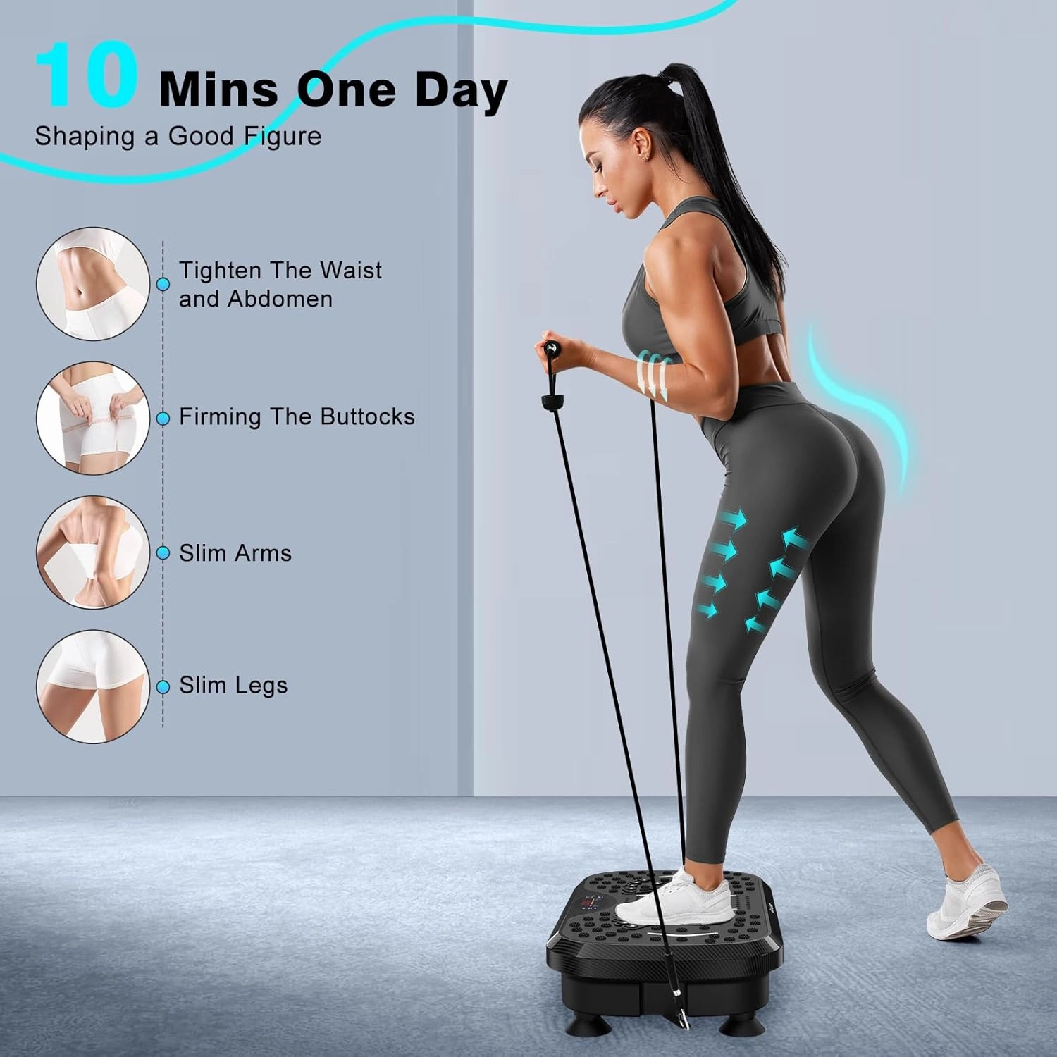 Vibration Plate Exercise Machine, Carbon Fibre Vibration Plate for Lymphatic Drainage,Vibrating Plate for 150-Speed Adjustable with 450 lbs Capacity Full Body Workout Home Gym Equipment (Men & Women)