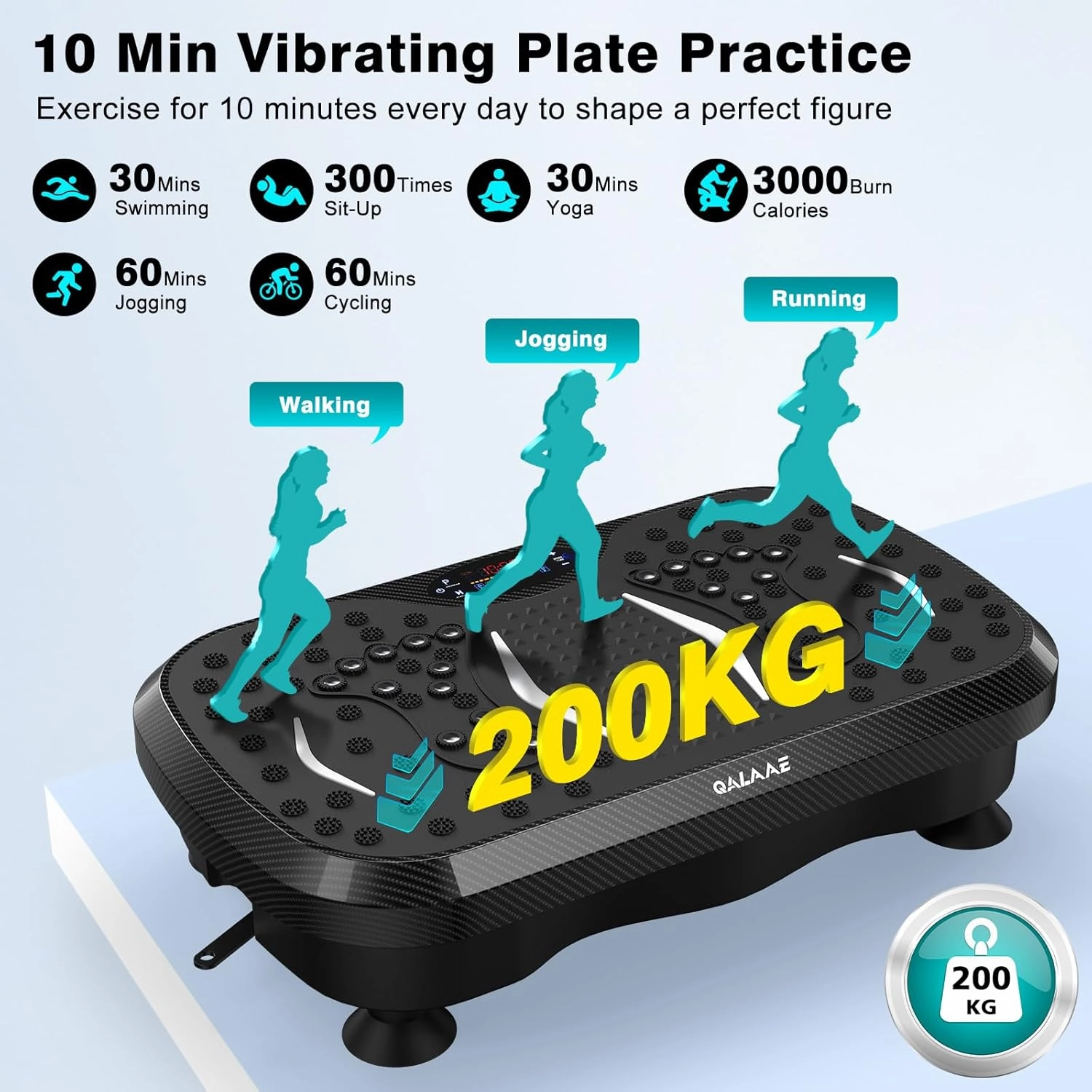 Vibration Plate Exercise Machine, Carbon Fibre Vibration Plate for Lymphatic Drainage,Vibrating Plate for 150-Speed Adjustable with 450 lbs Capacity Full Body Workout Home Gym Equipment (Men & Women)