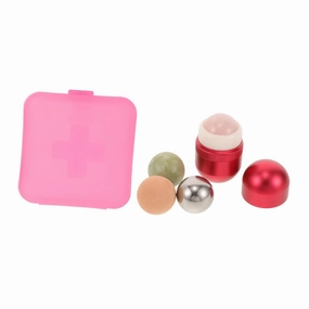 VICASKY 1set Eye Care Volcanic Stone Dual Rollers Elegant Casing Eye Massage Tool for Puffiness Relief Facial Roller for Improved Circulation Skin Elasticity