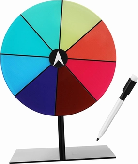VICASKY Spinning Prize Wheel with Stand Acrylic Decision Wheel for Party Games Classroom Activities and Events Portable Dry Erase Marker Included Versatile Game Options