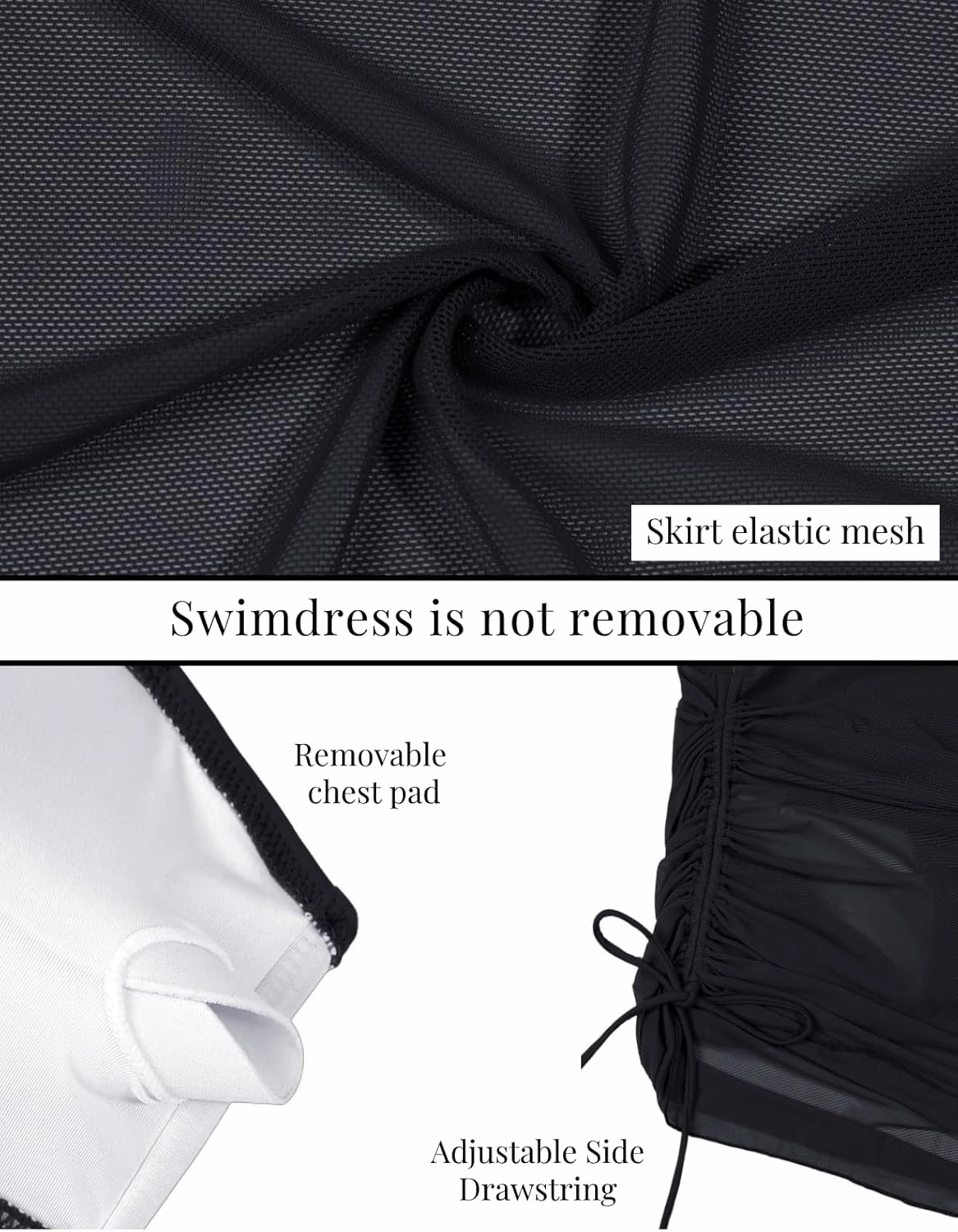 VIMPUNEC Women Sexy One Piece Swim Dress Tummy Control Swimsuits One Shoulder Mesh Bathing Suit Skirts