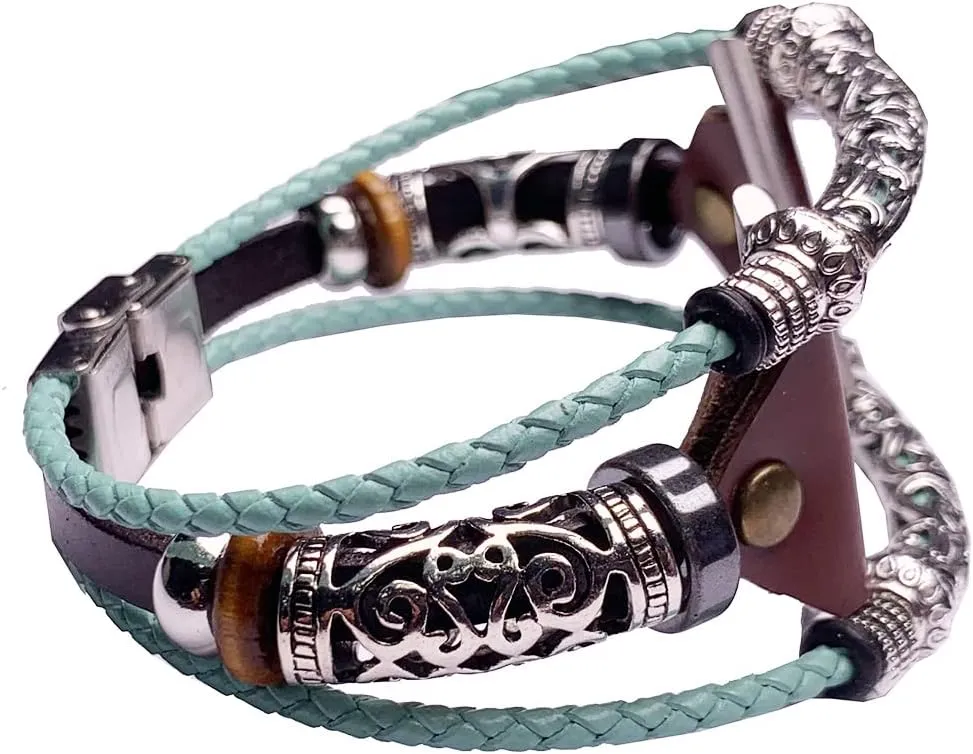 Vintage Jewelry Loop Boho Bands with Box Set for Men Women,Watches Band Compatible with Apple Watch Active Tracker Series 1,2,3 38mm 4,5,6,SE 40mm & Series 7 41mm, Mint Teal Green Turquoise