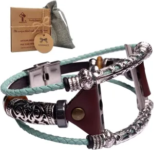 Vintage Jewelry Loop Boho Bands with Box Set for Men Women,Watches Band Compatible with Apple Watch Active Tracker Series 1,2,3 38mm 4,5,6,SE 40mm & Series 7 41mm, Mint Teal Green Turquoise