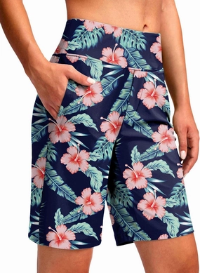 Viodia Women's 9" Long Swim Shorts Modest Swimsuits Bathing Suit Knee Length Bermuda Board Shorts for Women with Pocket