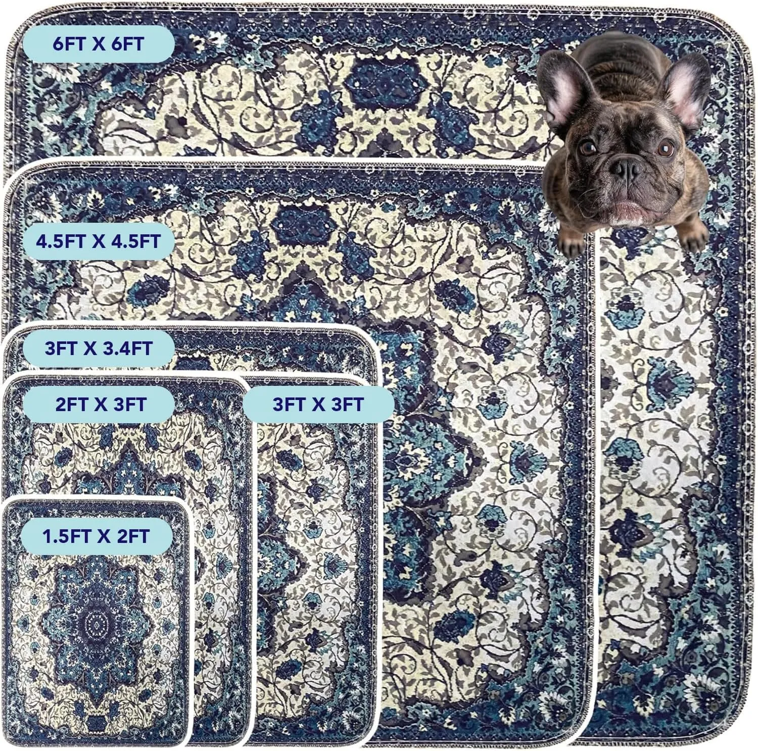 Washable Pee Pads for Dogs - Super Absorbent Reusable Puppy Training Pads - 100% Waterproof, Leak-Proof & Non-Slip Whelping Pads for Pet Housebreaking