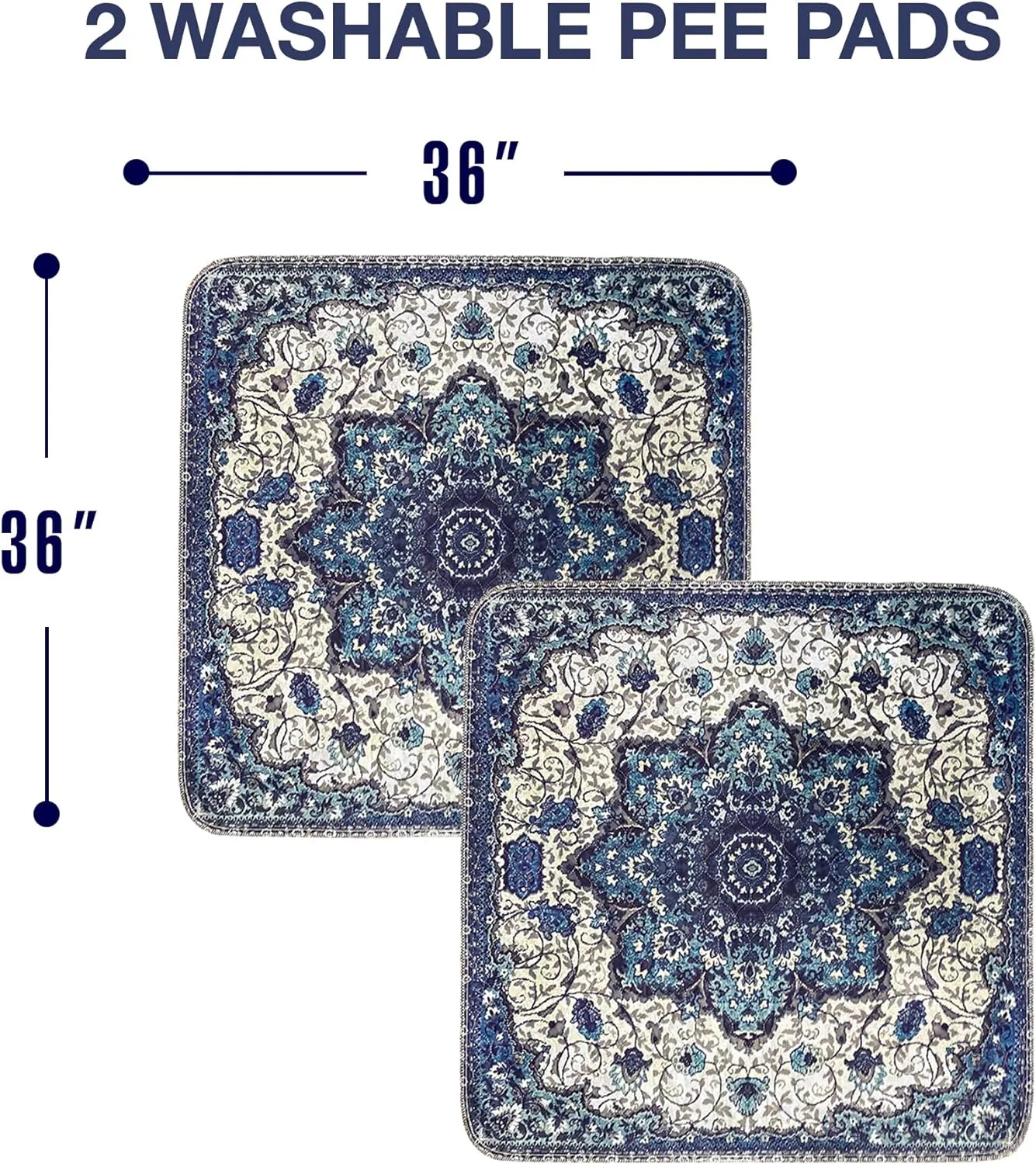 Washable Pee Pads for Dogs - Super Absorbent Reusable Puppy Training Pads - 100% Waterproof, Leak-Proof & Non-Slip Whelping Pads for Pet Housebreaking