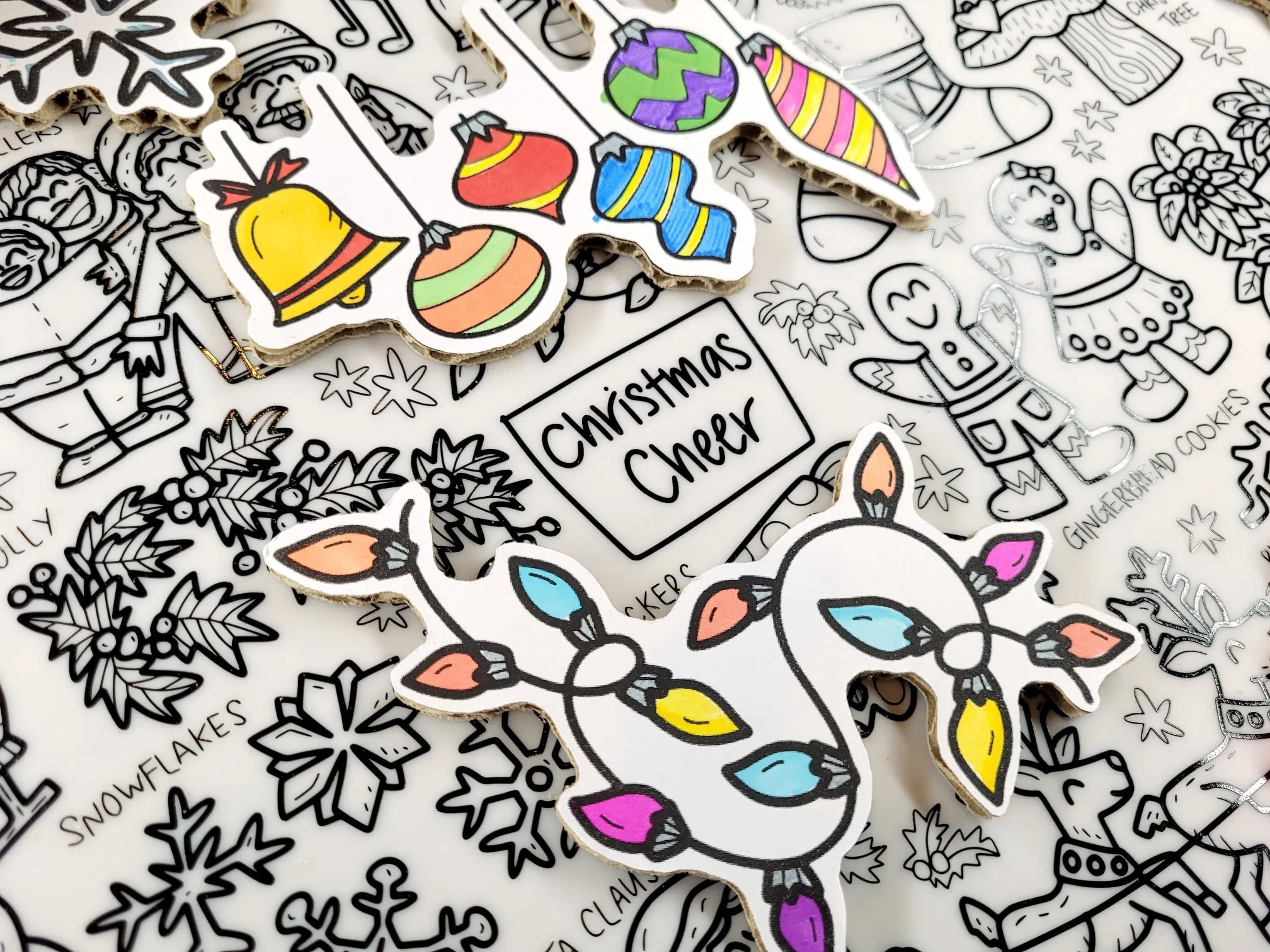 Washable Silicone Coloring Mat - Christmas Cheer