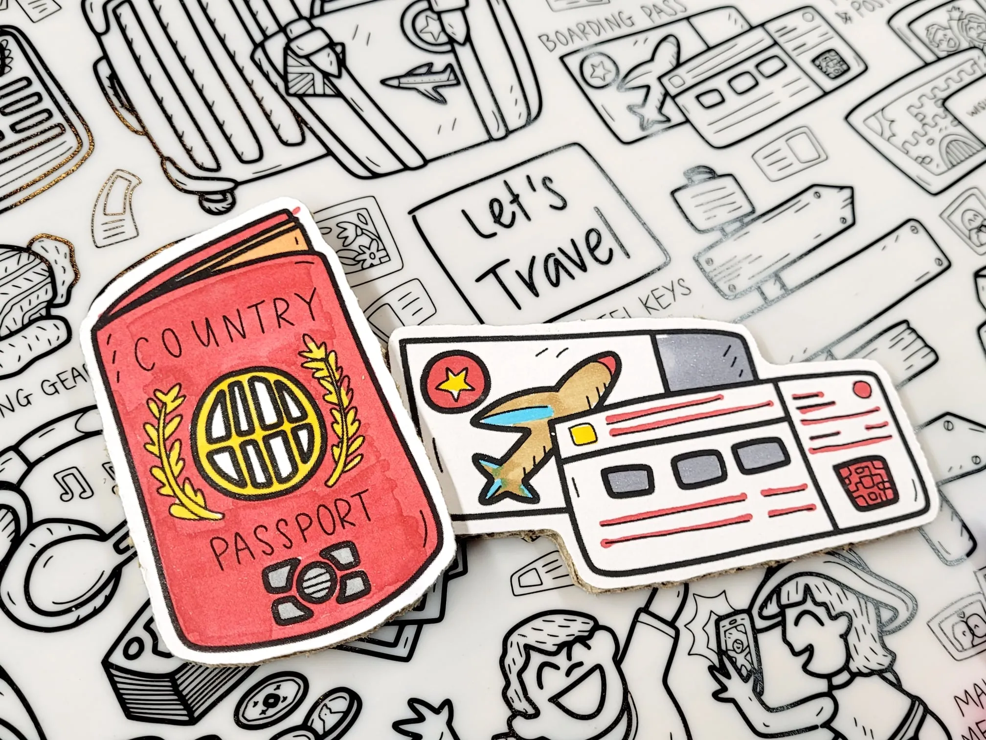 Washable Silicone Coloring Mat - Let's Travel