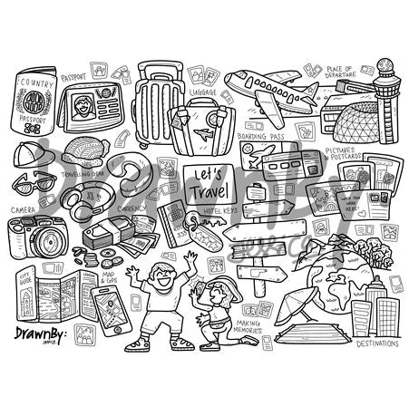 Washable Silicone Coloring Mat - Let's Travel
