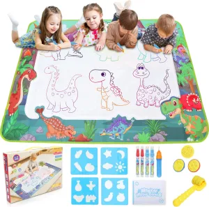 Water Doodle Mat, 40 x 32 Inches Large Toddler Magic Drawing Mat, Mess Free Coloring Painting Learning Toy, Early Education Gifts for Kids Boys Girls Age 3 4 5 6 7 8 Year Old