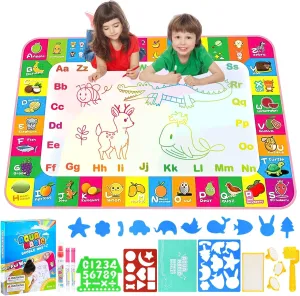 Water Doodle Mat, 59 X 32 Inch Extra Large Water Painting Drawing Color Doodle Mat, Educational Toys for 3  Year Old, Toddler Toys for Age 3 4 5 6 7 8 Year Old Girls Boys Birthday Christmas Gifts