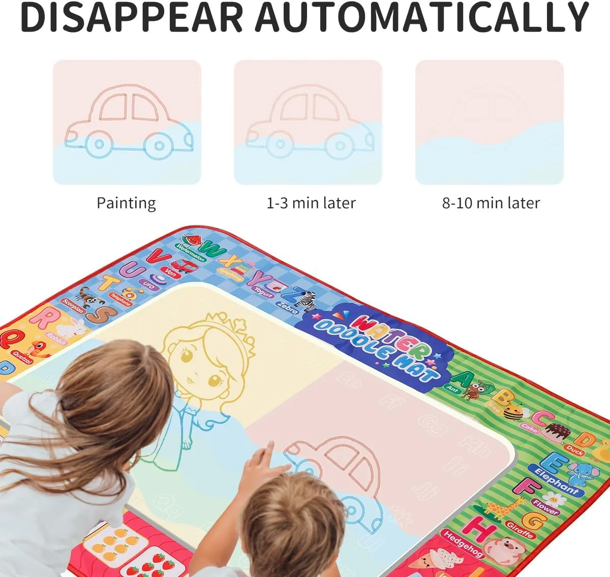 Water Doodle Mat & Dart Board Toddlers Toys for 2-4 Large Painting Drawing Water Color Mat for Kid Educational Toys Mess Free Reusable Magic Mat Birthday Gift for 2 3 4 5 7 Years Old Boy Girl