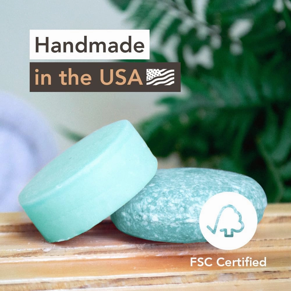 Wave Eucalyptus Oil Conditioner Bar - Moisturizing & Handmade Vegan Bar for Shiny Hair, Natural, Organic & Non-GMO Conditioner for Women & Men, 2.3 oz, Long-Lasting (80-120 Uses)