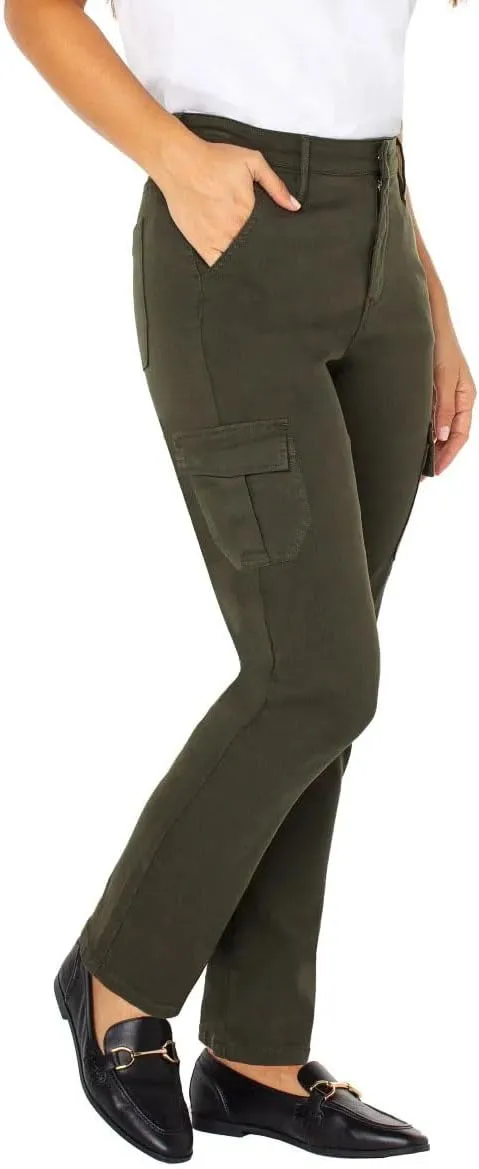Well Worn Women's High Rise Tencel Blend Cargo Pants