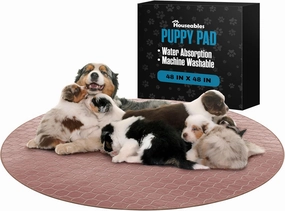 Whelping Pad, Whelping Mat, Washable Pee Pads for Dogs 48 x 48, Mats for Dogs Waterproof, Dog Playpen Mat, Washable Puppy Pads, Rug, Reusable, Large, Circle, Welping, Potty, Crate Training, Play Pen