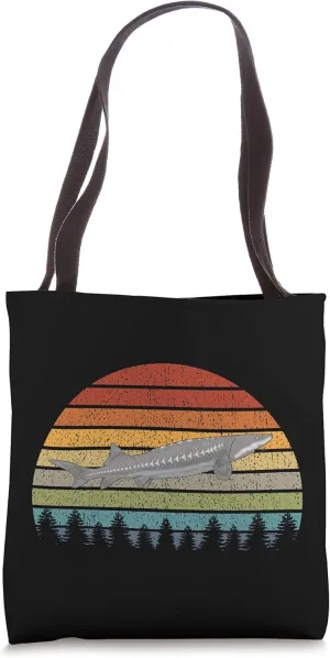 White Sturgeon Fish Graphic Freshwater Fishing Gift Tote Bag
