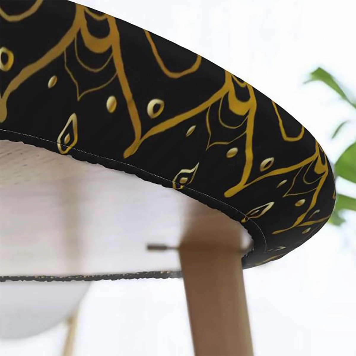 White Brown Yellow Round Fitted Table Cloth Cover Elastic ​Edged Mushroom Pattern Types Fitted Table Cloths Cover Mat Fit for 40"-43" Diameter Table Cartoon