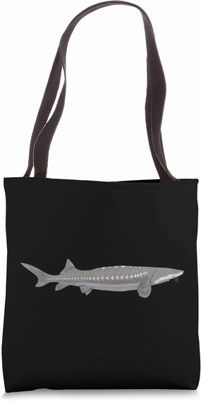 White Sturgeon Fishing Graphic Freshwater Fish Angler Tote Bag