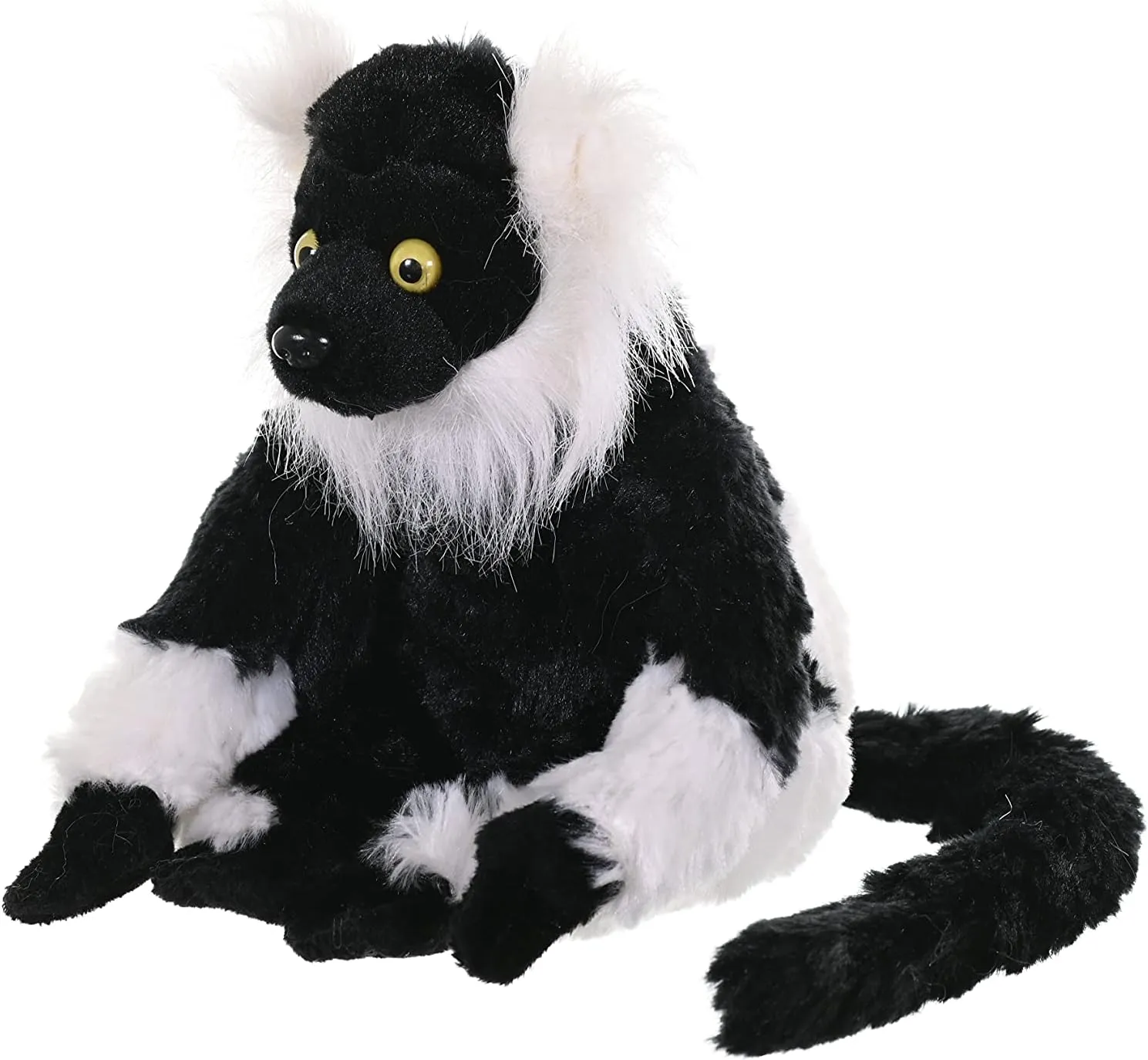 Wild Republic Black and White Lemur, Cuddlekins Mini, Stuffed Animal, 8 inches, Gift for Kids, Plush Toy, Fill is Spun Recycled Water Bottles