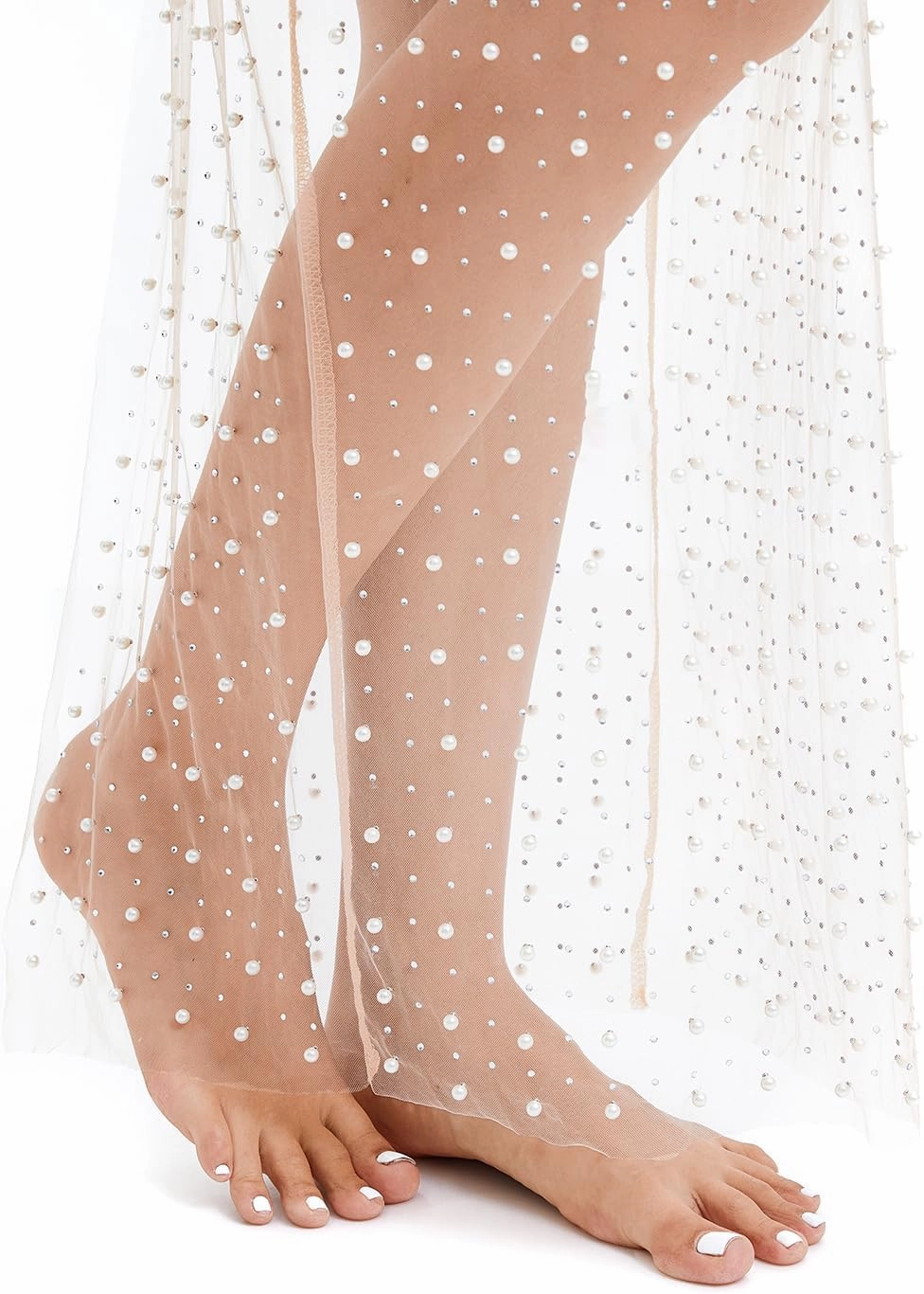 Willow Dance Women's Sheer Mesh Pearl Rhinestone Cover Up Beach Dress Swimwear Bikini Swimsuit Bathing Suit Coverups