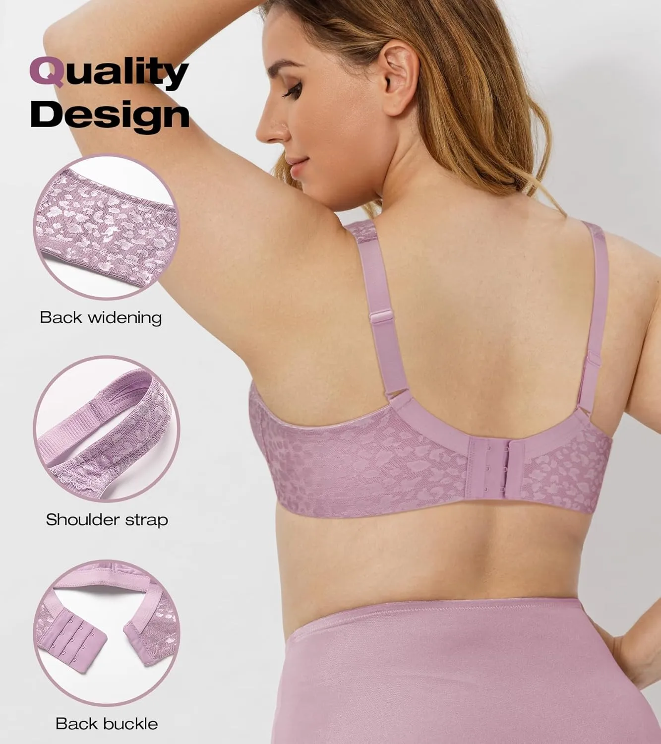 Wingslove Women's Wireless Minimizer Bra Plus Size Non-Padded Soft Full Figure Bra