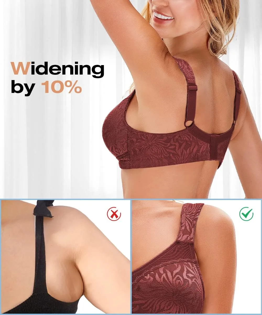 Wingslove Women's Wireless Minimizer Bra Plus Size Non-Padded Soft Full Figure Bra
