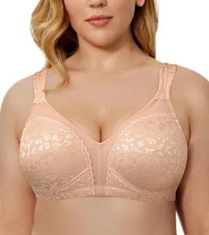 Wingslove Women's Wireless Minimizer Bra Plus Size Non-Padded Soft Full Figure Bra