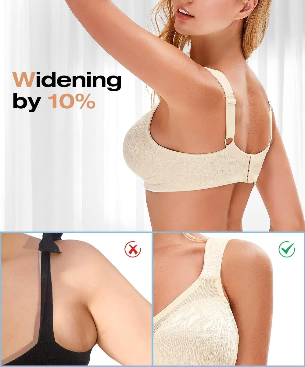Wingslove Women's Wireless Minimizer Bra Plus Size Non-Padded Soft Full Figure Bra