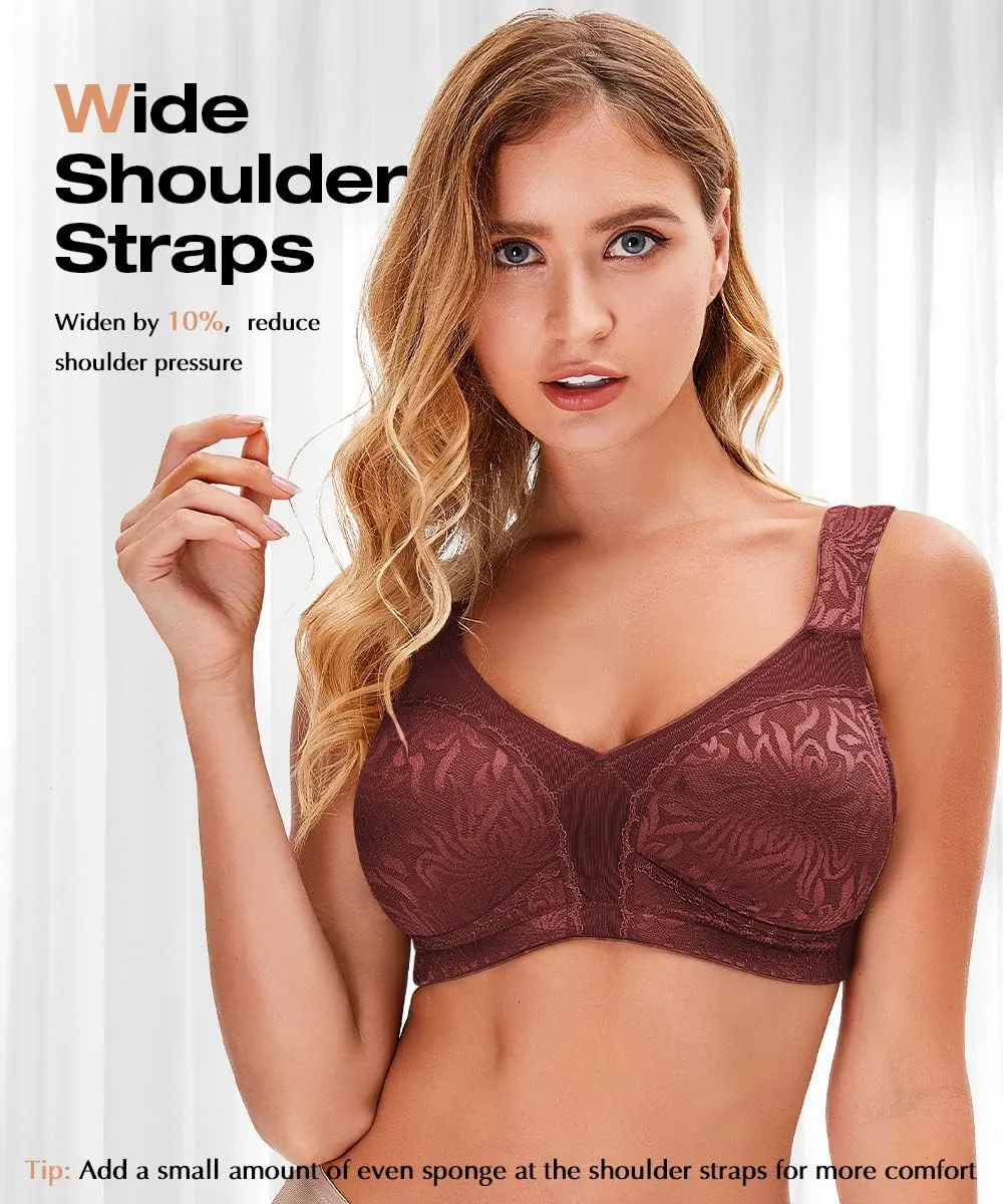 Wingslove Women's Wireless Minimizer Bra Plus Size Non-Padded Soft Full Figure Bra