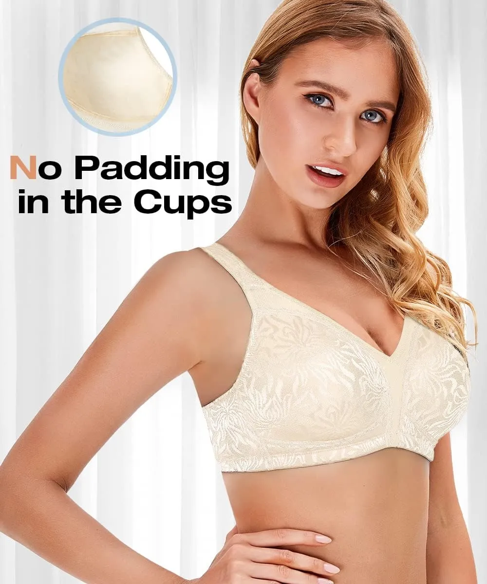 Wingslove Women's Wireless Minimizer Bra Plus Size Non-Padded Soft Full Figure Bra
