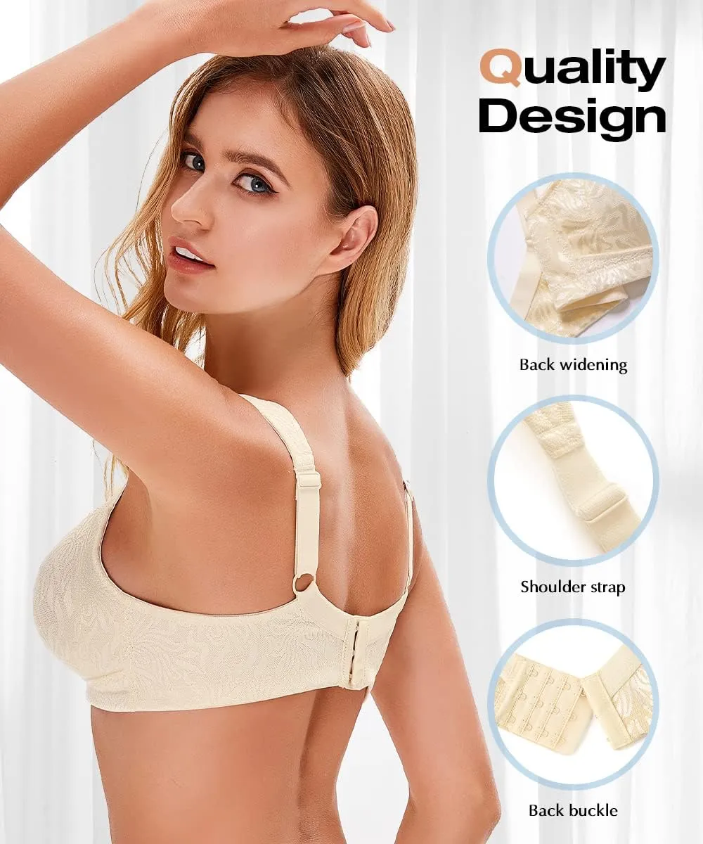 Wingslove Women's Wireless Minimizer Bra Plus Size Non-Padded Soft Full Figure Bra
