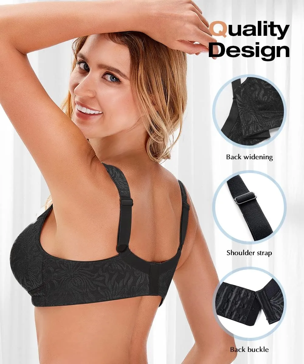 Wingslove Women's Wireless Minimizer Bra Plus Size Non-Padded Soft Full Figure Bra