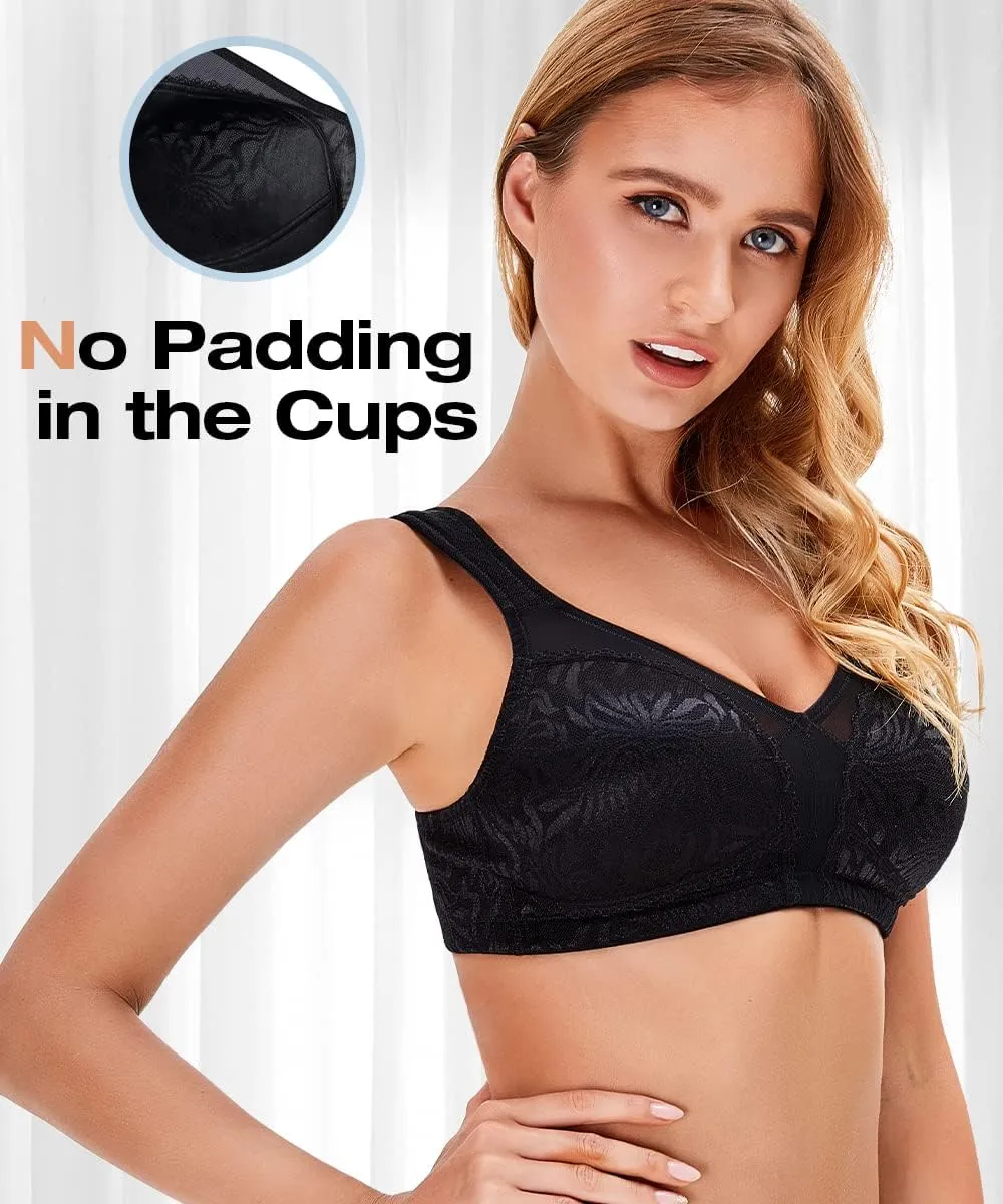 Wingslove Women's Wireless Minimizer Bra Plus Size Non-Padded Soft Full Figure Bra