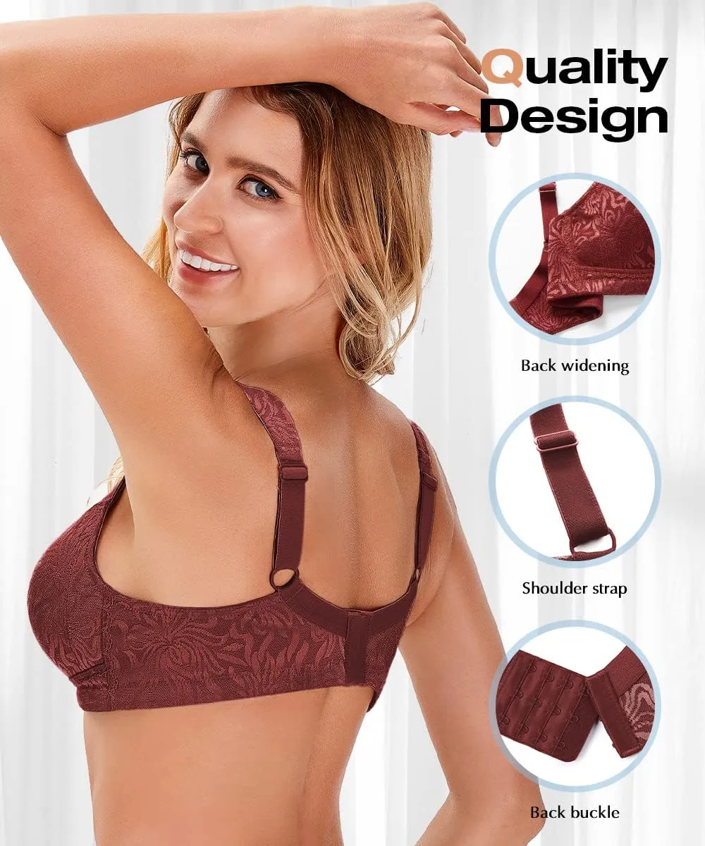 Wingslove Women's Wireless Minimizer Bra Plus Size Non-Padded Soft Full Figure Bra