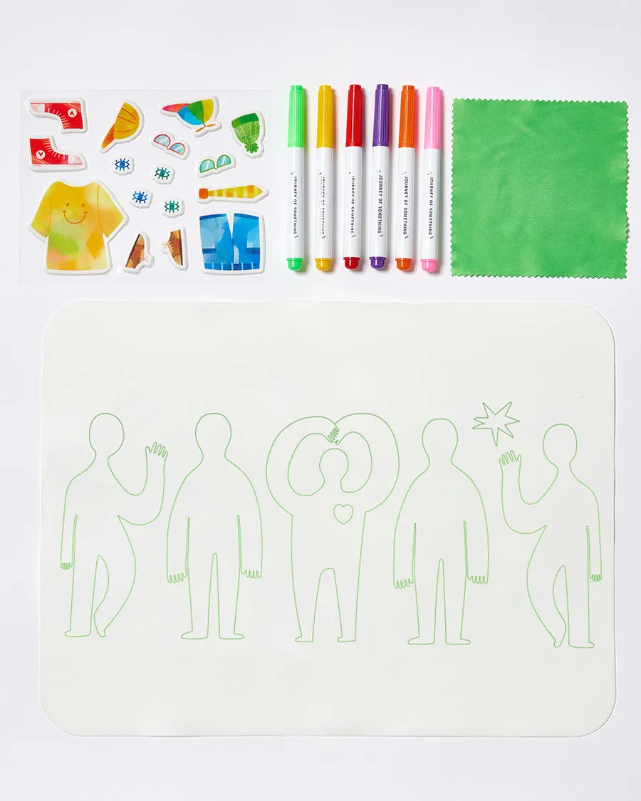 Wipeable Silicone Colouring Mat | Friends