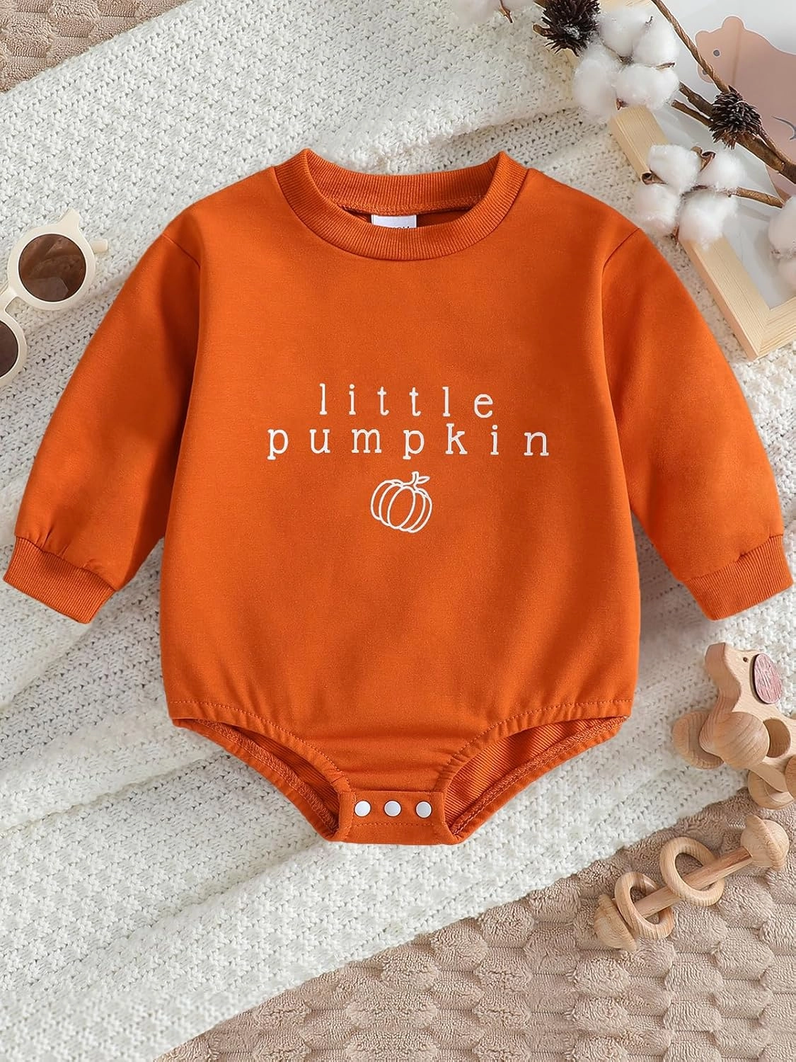 WOLBAY Newborn Infant Toddler Baby Girl Boy long Sleeve Halloween Thanksgiving Pumpkin Patch Onesie