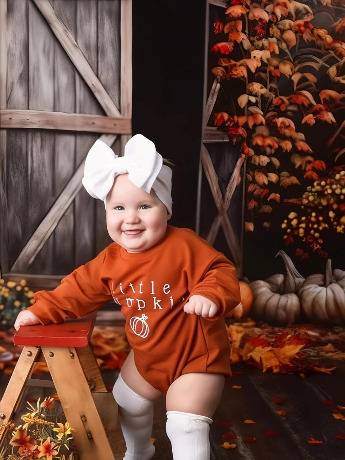 WOLBAY Newborn Infant Toddler Baby Girl Boy long Sleeve Halloween Thanksgiving Pumpkin Patch Onesie