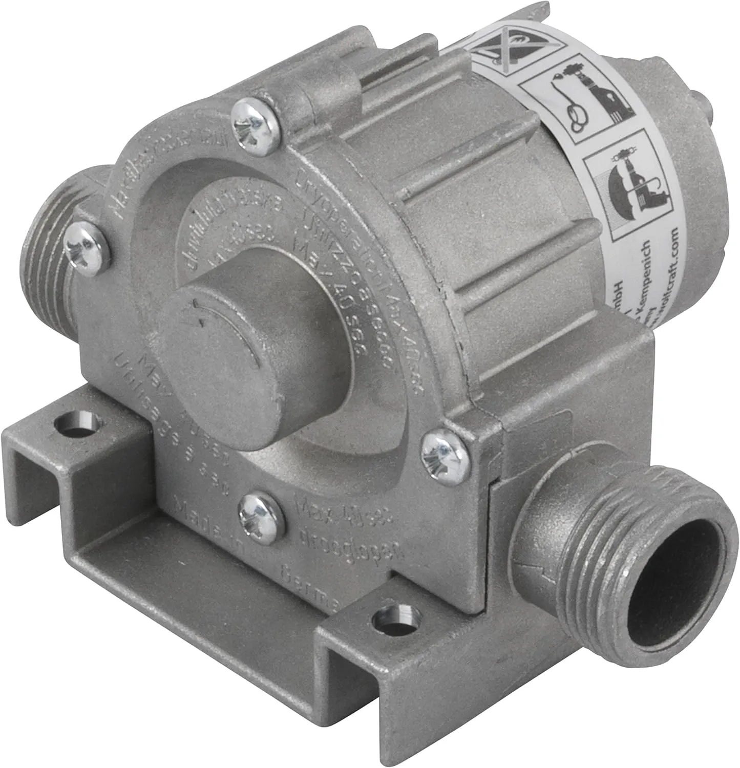 wolfcraft Pump with Metal Casing (3000 l/h) I 2200000 I for Pumping Liquids with a Power Drill