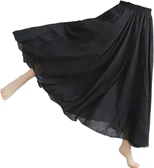 Women Fashion Cotton Linen Clothes Skirts Maxi Elegant Beach Saia Ropa Casual Vestido Long Skirt