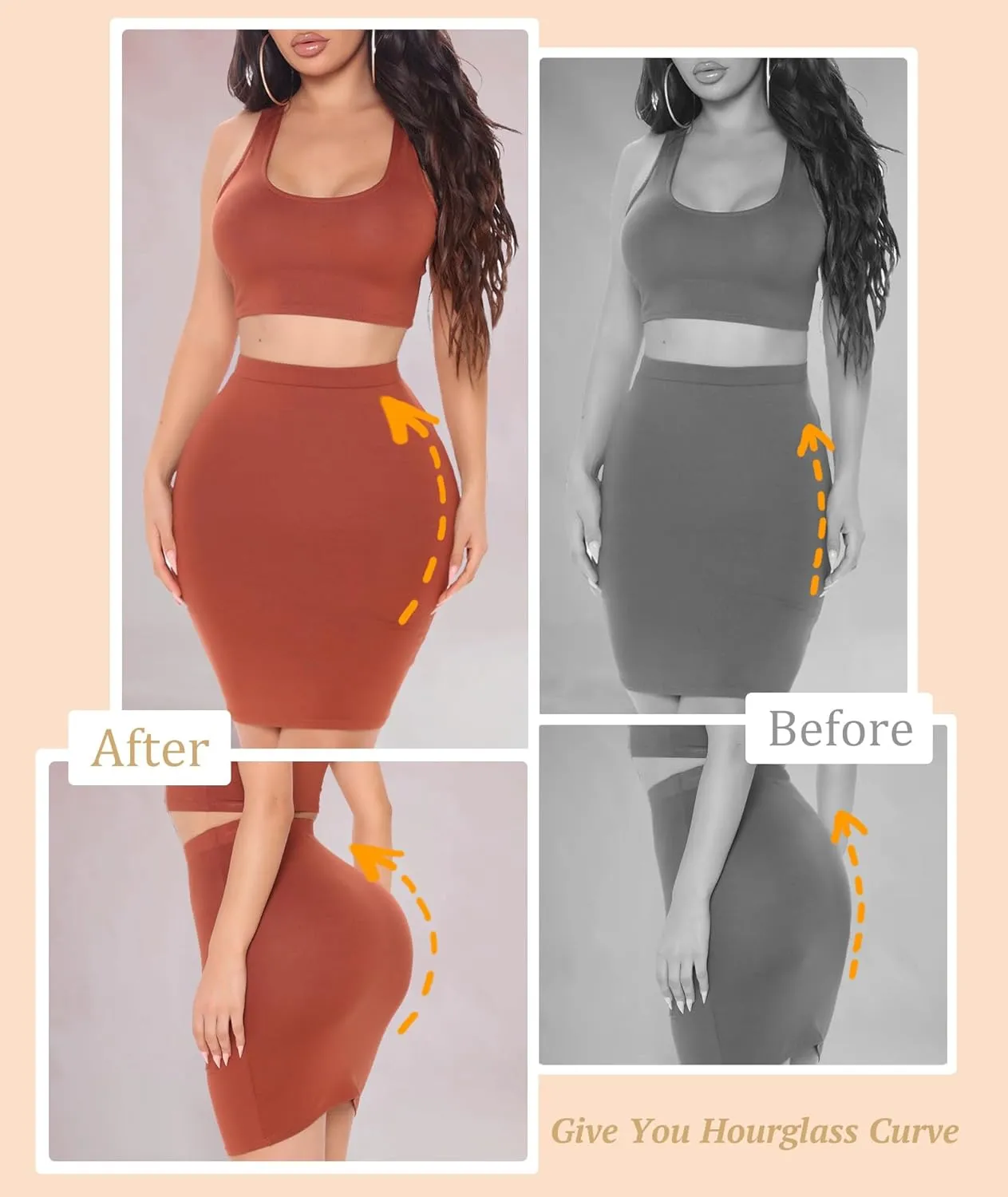 Women Hip Padded Shapewear Booty Lifter Butt Enhancer Removable 4 Thicker Pads Control Panty for Bigger Butt
